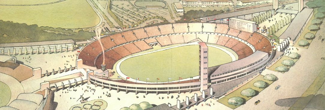 Colout drawing of the proposed stadium